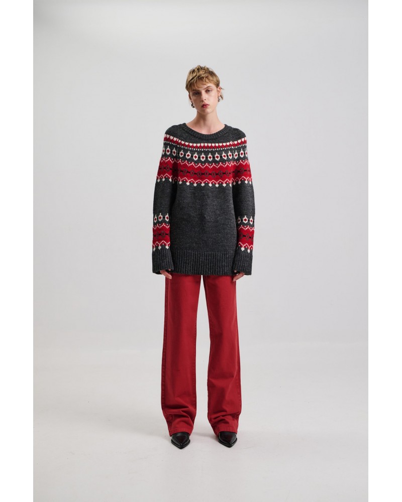 blouse jacquard w5plbl0018 combos knitwear | Carrot Concept Store in Santorini, Greece